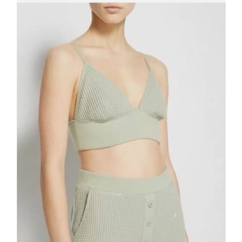Jonathan Simkhai Standard Juliette Waffle Bralette in Willow SMALL NWT
